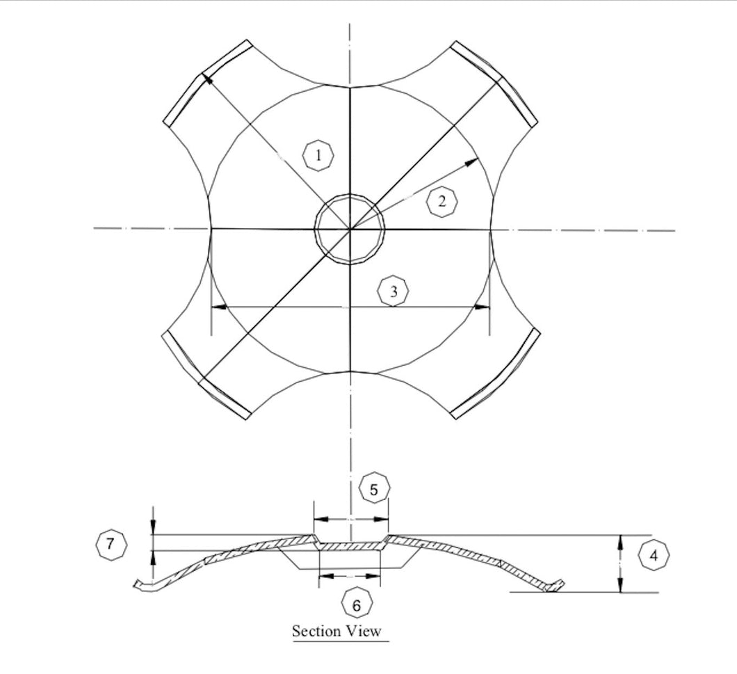 METAL DOME 4LD8.5-260 nickel on contact side NI/NI